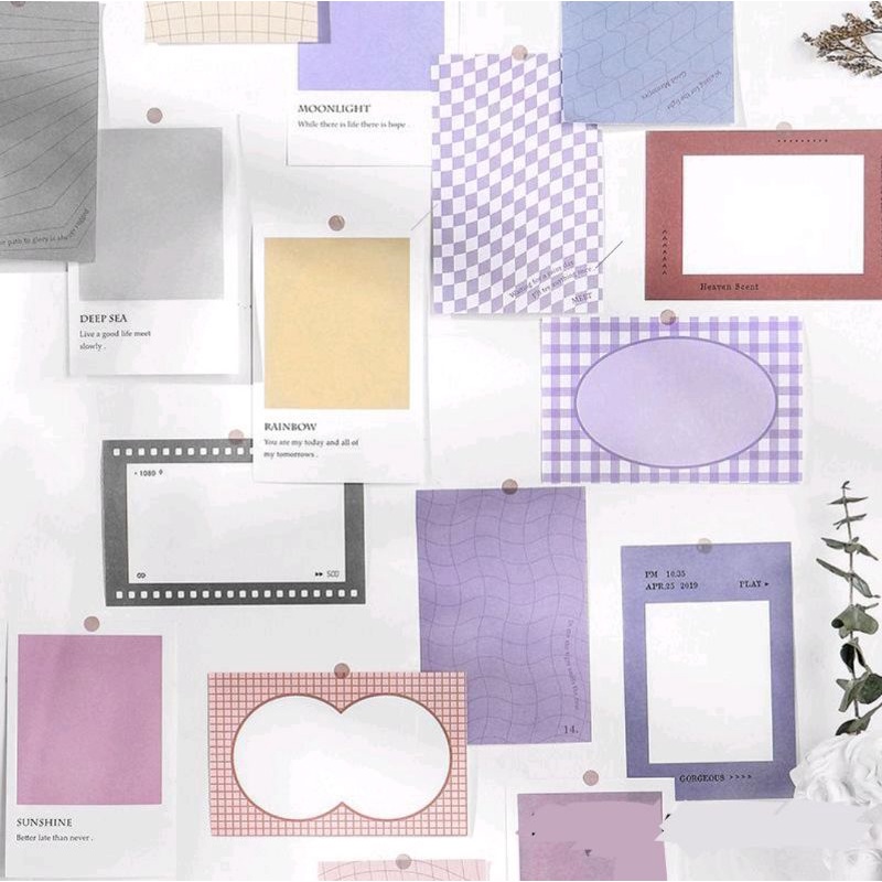 

10pcs Colorful Pattern Memo Pad Scrapbook Journal - 4 Option Design // Dimino