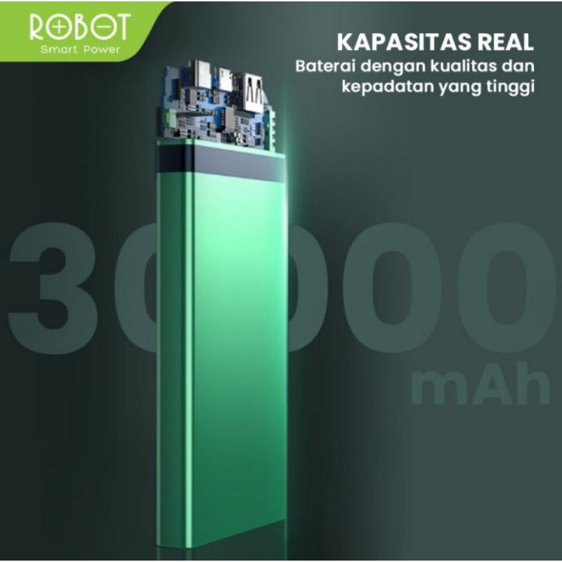 PowerBank ROBOT 30000mah RT31 2 Inputs &amp; 3 Outputs Quick Charge Port