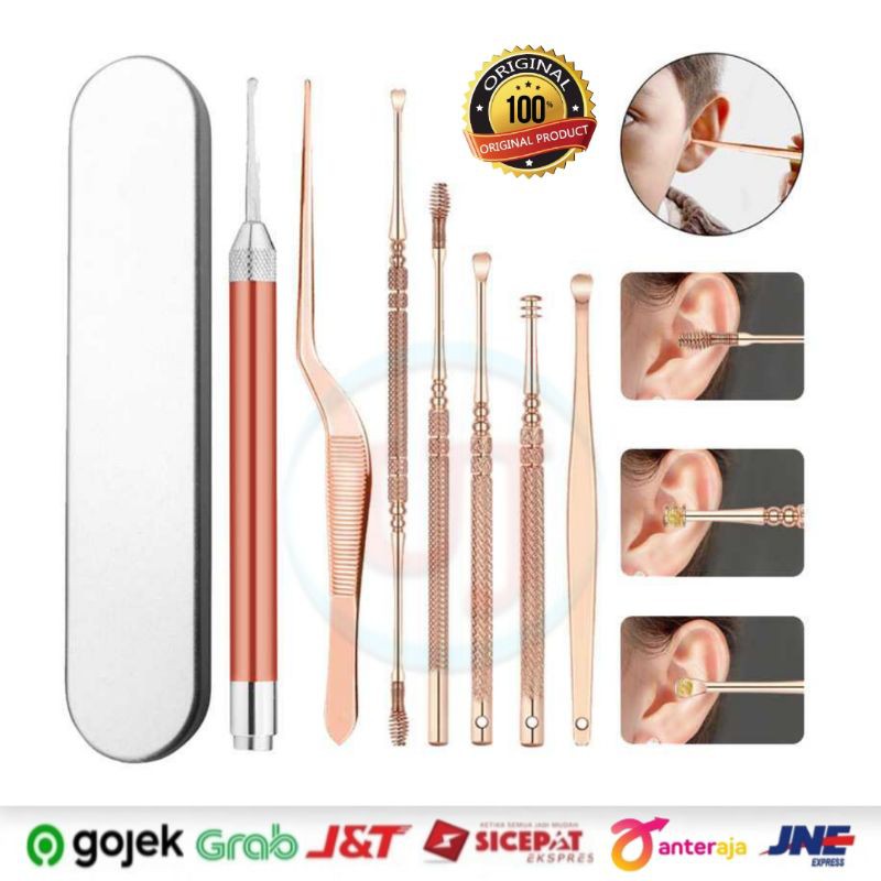 Pembersih Telinga Korek Kuping Ear Spoon LED Light 7 PCS - JC9