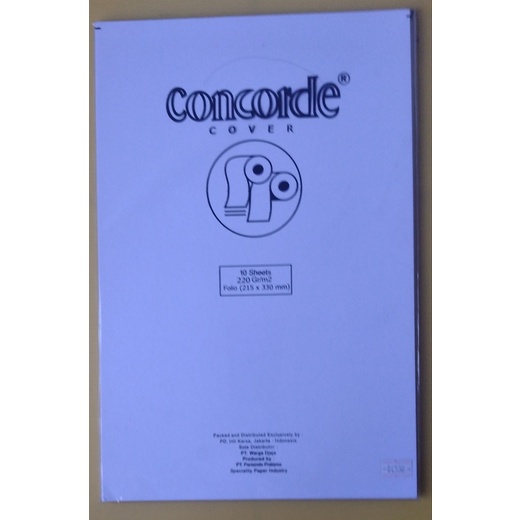 

CONCORDE COVER A4 220G 80230 PUTIH 1 PAK (10 LEMBAR)