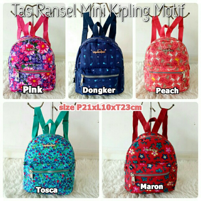 KP8340 Tas Ransel Mini Kipling Motif