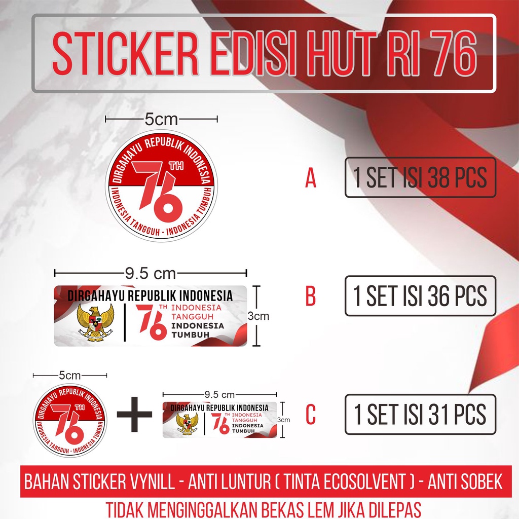 

STICKER HUT RI 76