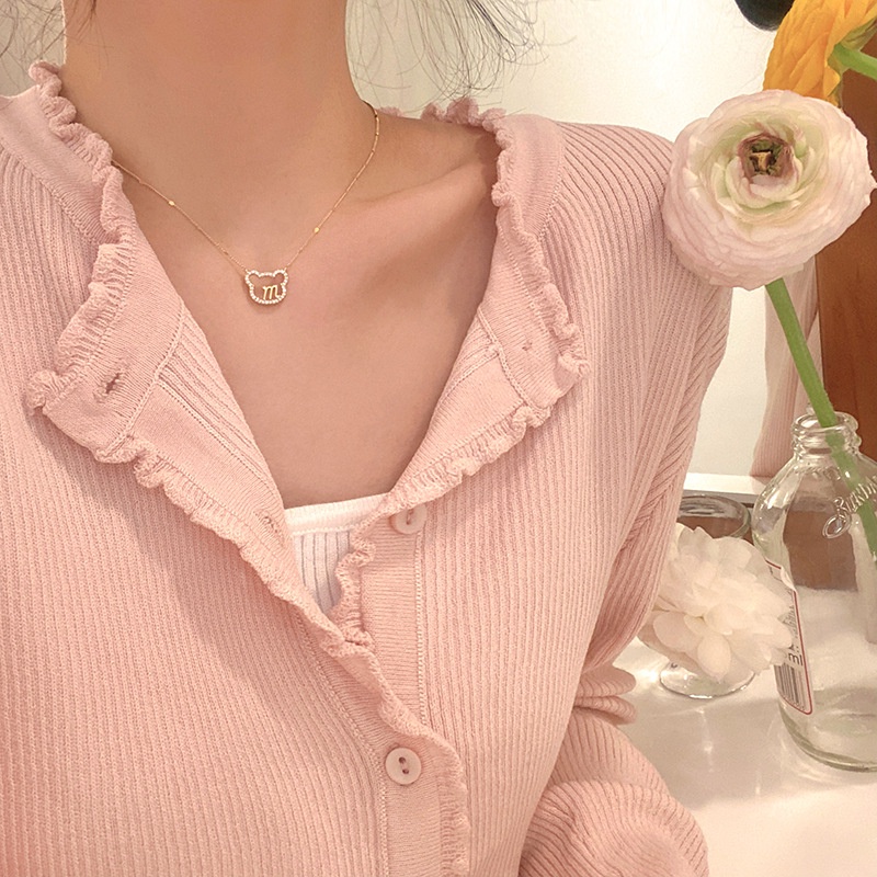 Korean design bear pendant necklace female long clavicle chain accessories