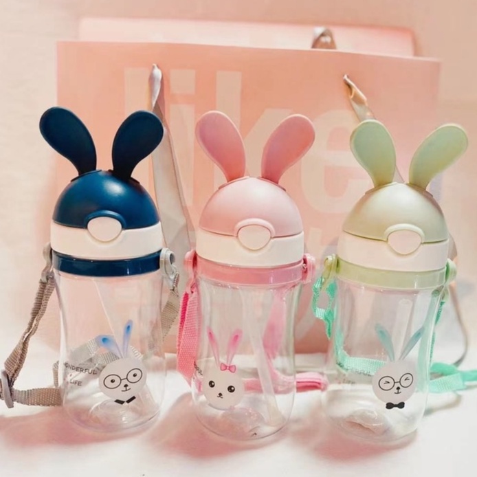 Botol Minum Anak / Botol Minum Plastik Kekinian / Botol Minum Kelinci / Botol Minum Murah 350ml RA-5