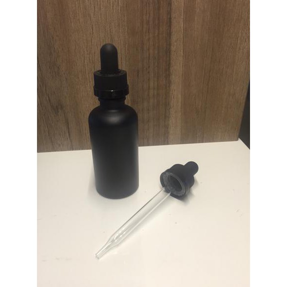 Botol Tetes Kaca Bulat Pipet Childproof 50 Ml Black Matte