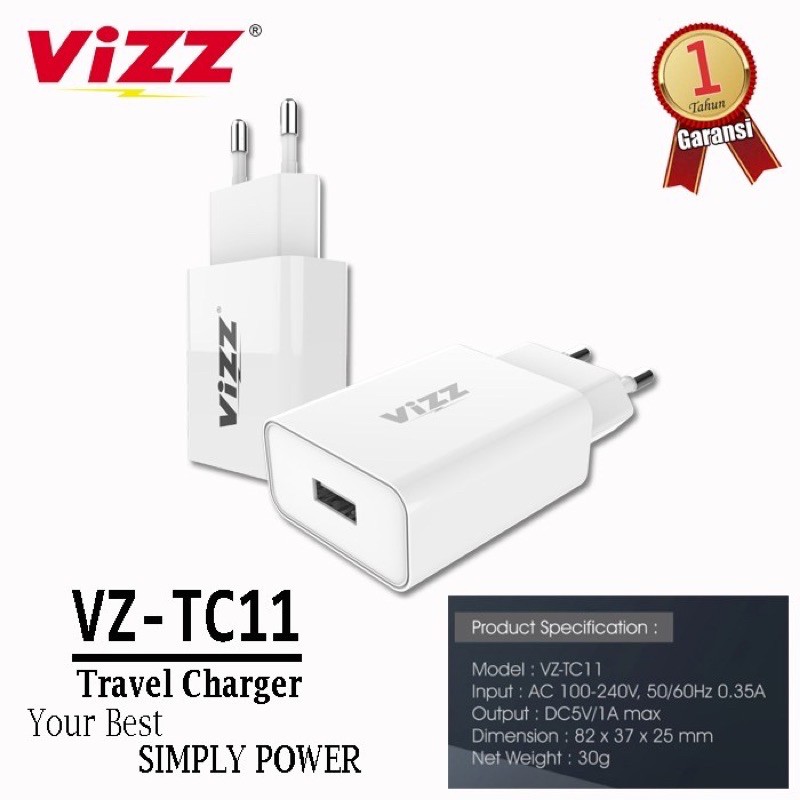 PROMO ADAPTER CHARGER VIZZ VZ-TC11 Travel Charger ORIGINAL