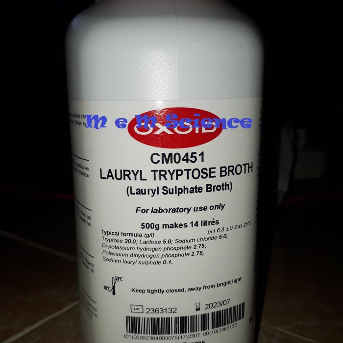 

LAURYL TRYPTOSE BROTH 500 GR - OXOID CM0451B