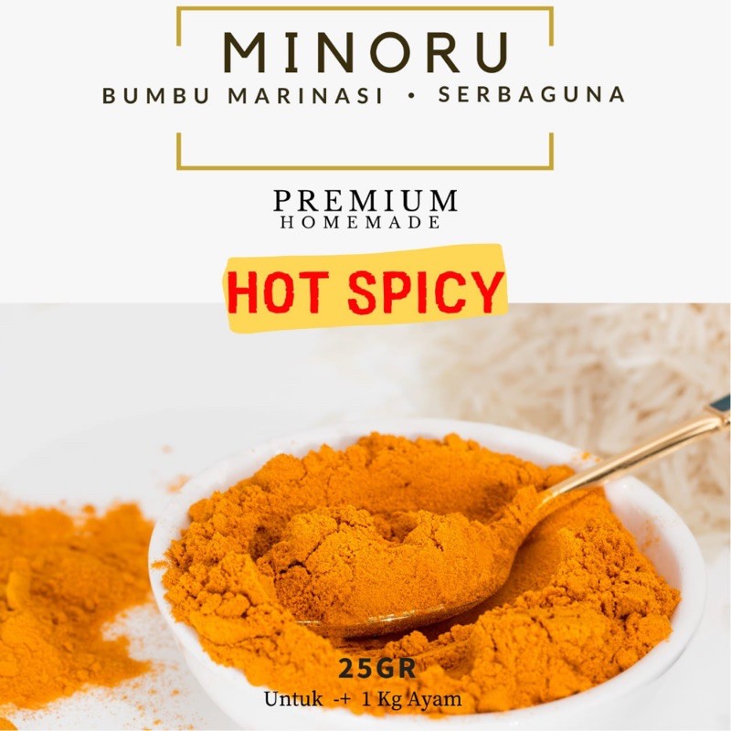 

Tepung bumbu marinasi / marinated /bumbu kfc / Kfc / rasa HOT SPICY merk MINORU 25gr