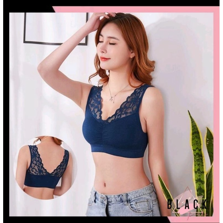 BRA BH BRALETTE LACE RENDA TANPA KAWAT SEAMLESS PUSH UP BRA WANITA