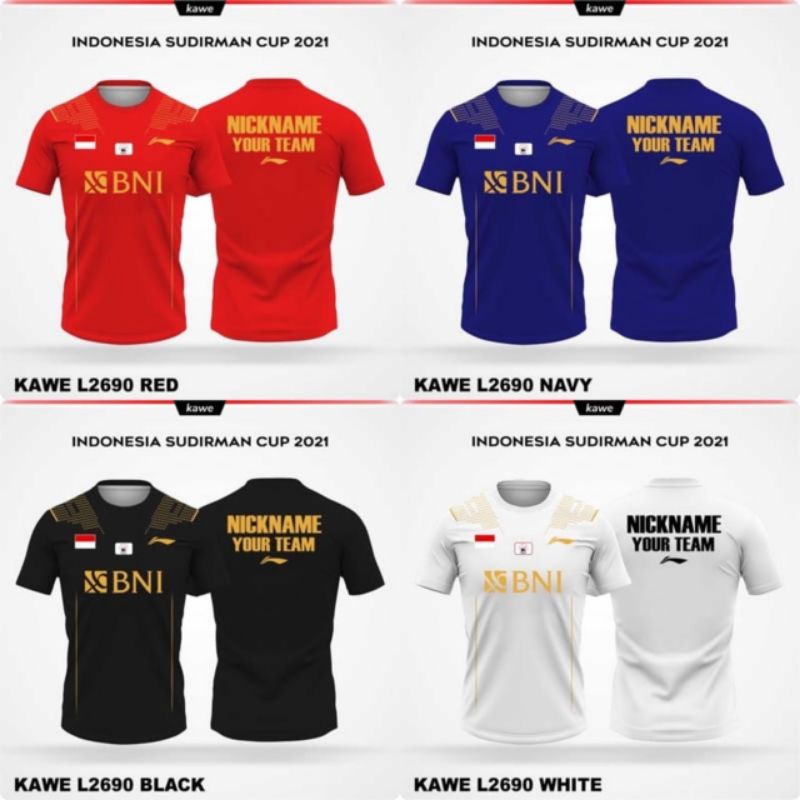 Jersey Badminton Indonesia Thomas Cup Uber Cup 2021