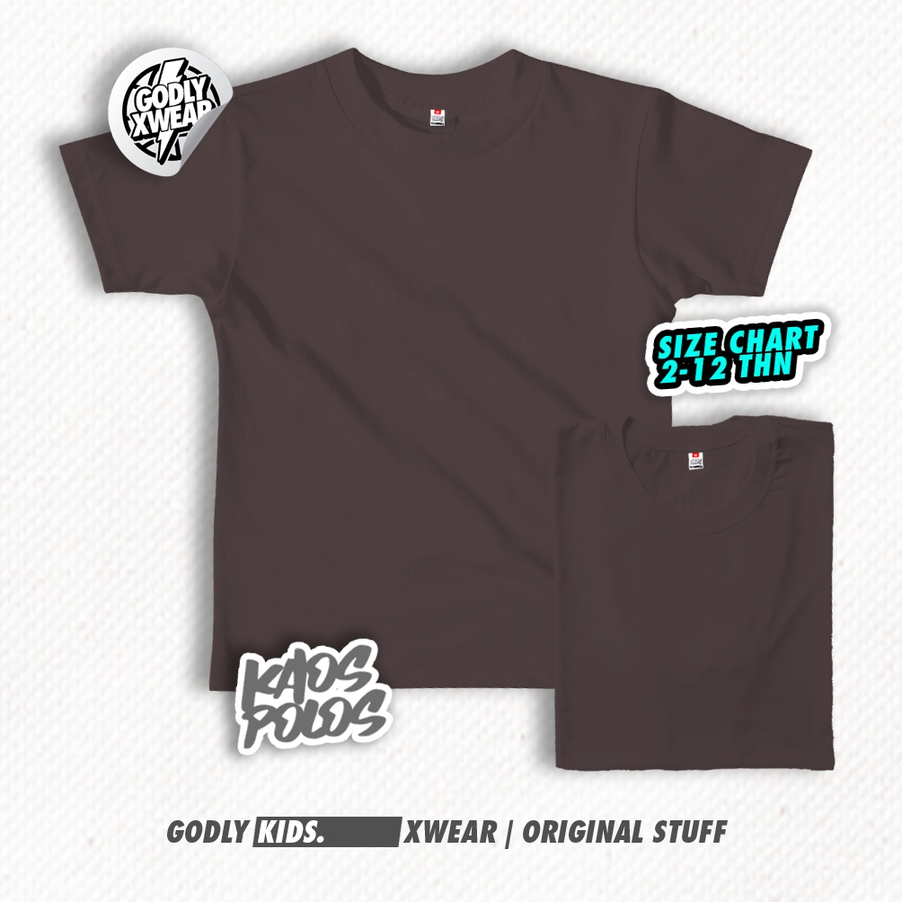 KAOS POLOS ANAK BAHAN 100% COTTON  JAHITAN RAPIH GODLY.XWEAR KIDS AND JUNIOR