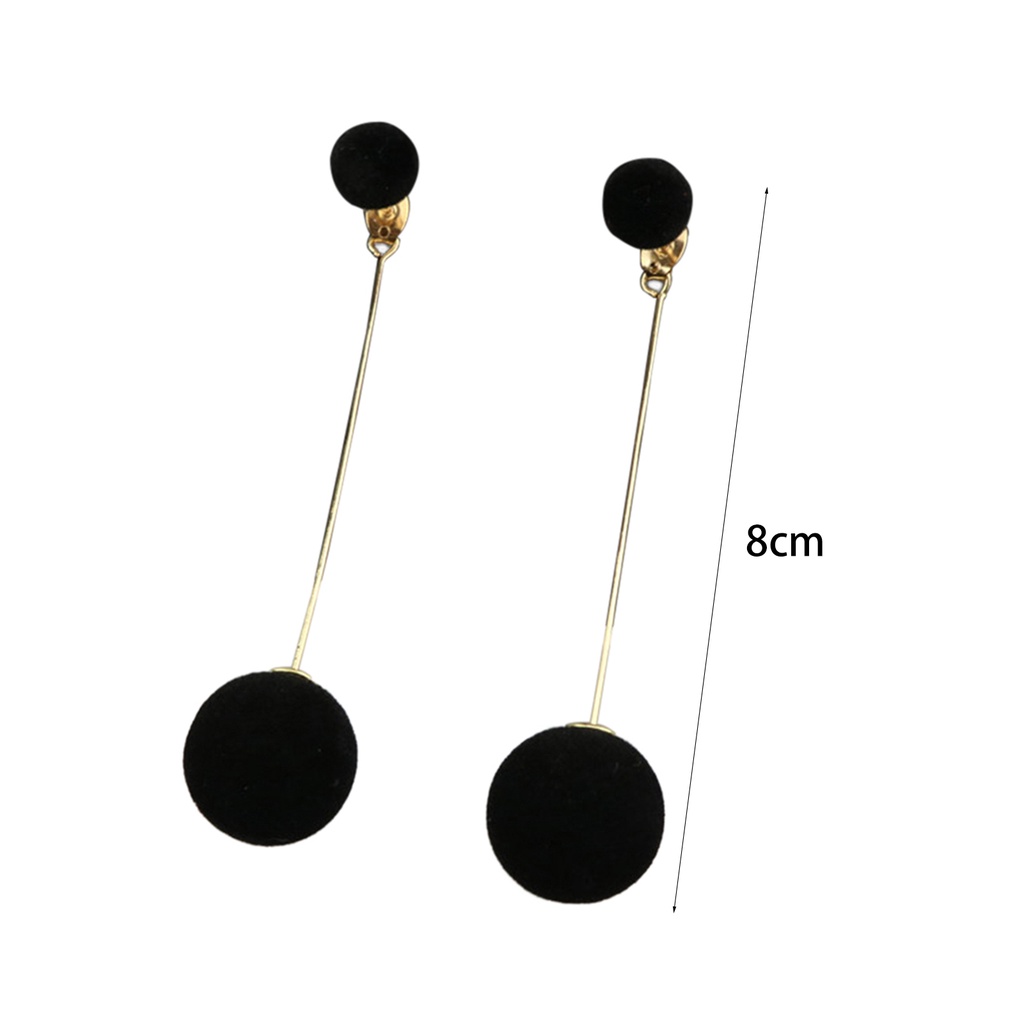 Hu Hu Hu Hu Hu Alat Bantu Pasang Kacamata♡ Anting Tusuk Gantung Panjang Wanita Desain Bola Bulu Gaya Elegan Untuk Hadiah