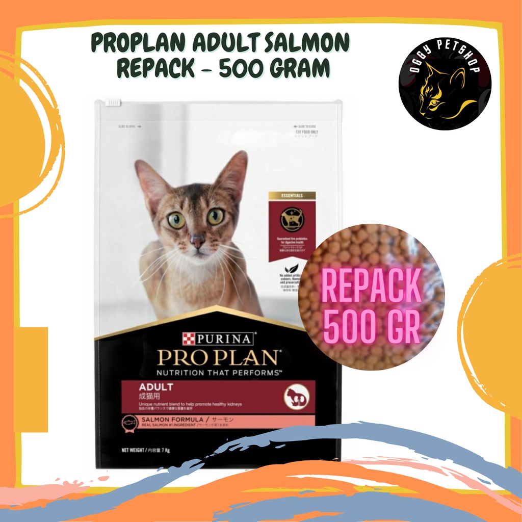 Makanan Kucing PROPLAN ADULT SALMON Makanan Kucing Dewasa Pro Plan 500 Gr