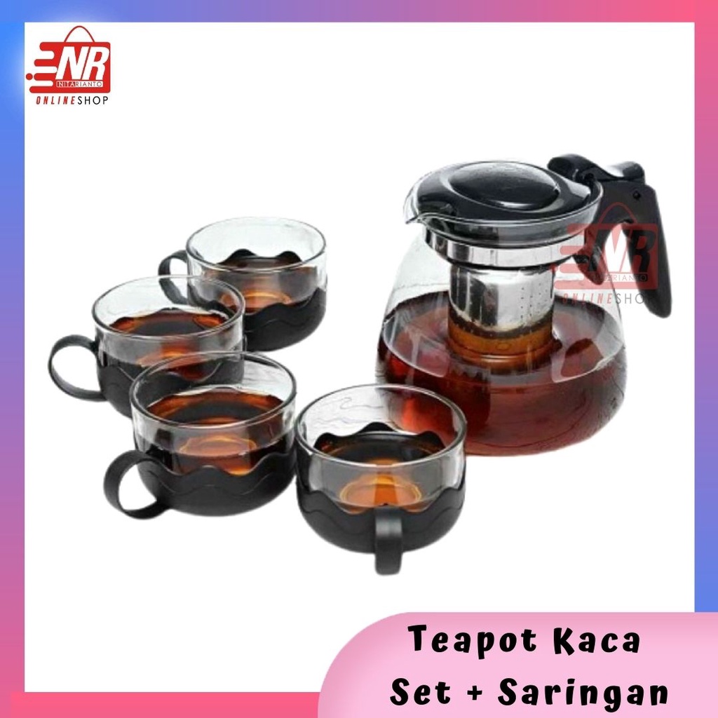 Jual Teapot Set Saringan Teko Set Kaca Plus Gelas Teko Kaca Teko Teh Teko Set Souvenir 2276