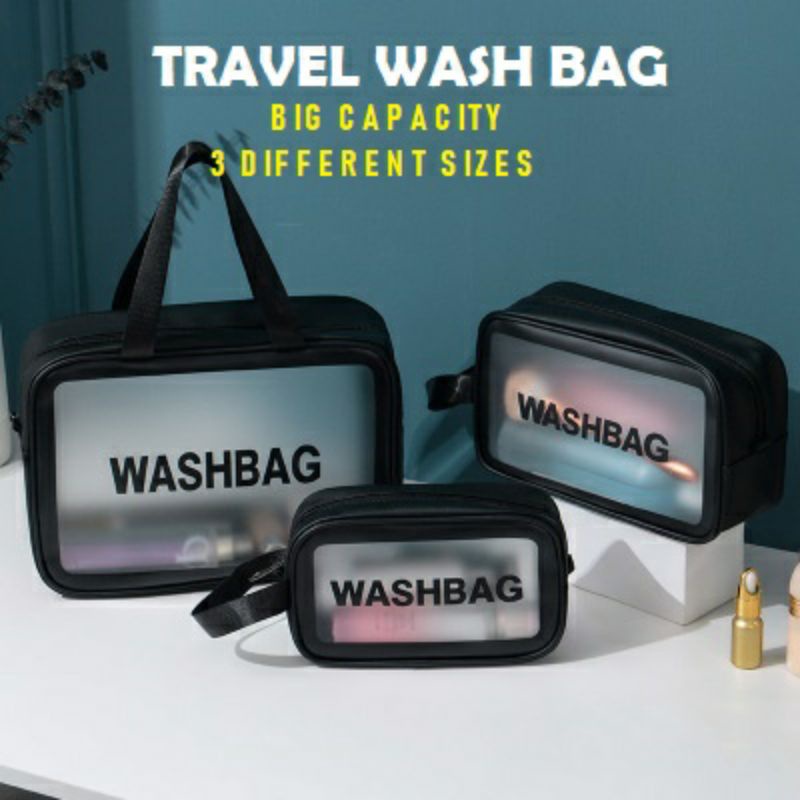 Tas Serbaguna / Washbag / Tas Kosmetik Transparant Make Up Bag Organizer Dompet Kosmetik  Waterproof Pouch