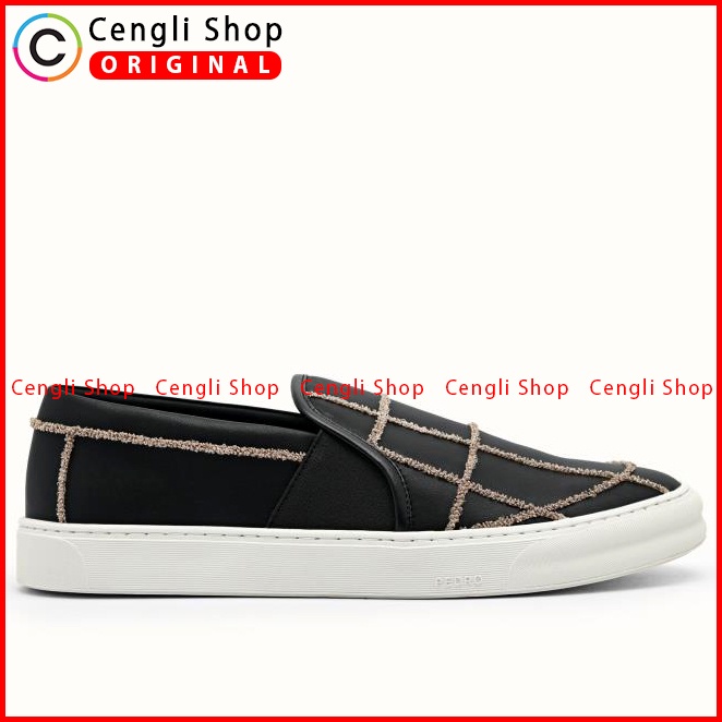 PM173 PEDRO SEPATU SLIP ON PRIA ORIGINAL KULIT ASLI ORI HITAM