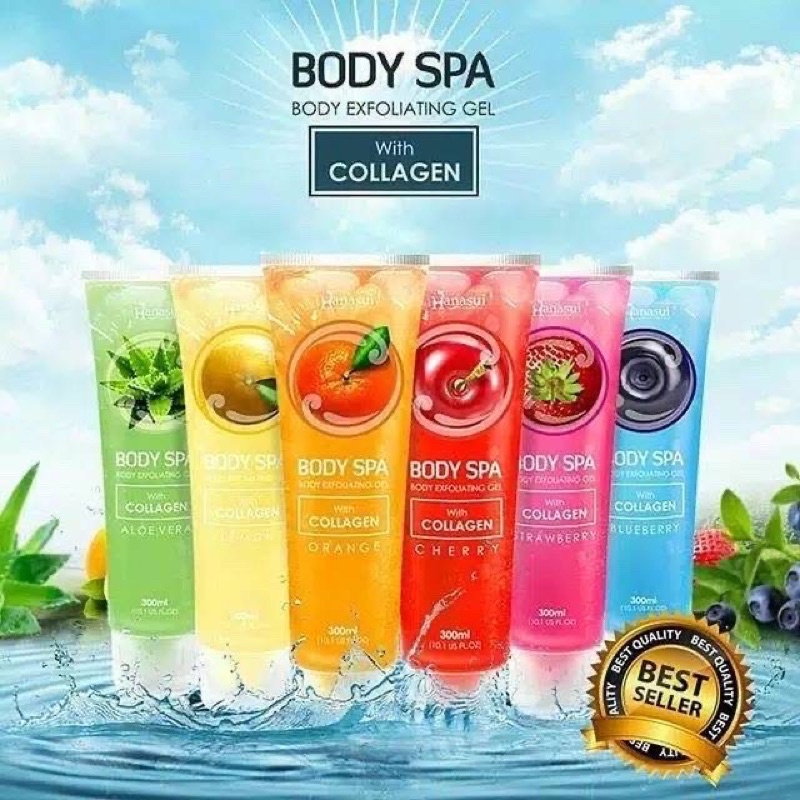 HANASUI BODY SPA EKFOLIATING GEL COLLAGEN SEKALI GOSOK DAKI RONTOK