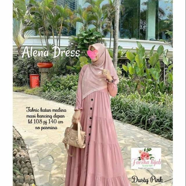 Alene Dress / gamis polos / gamis moscrepe