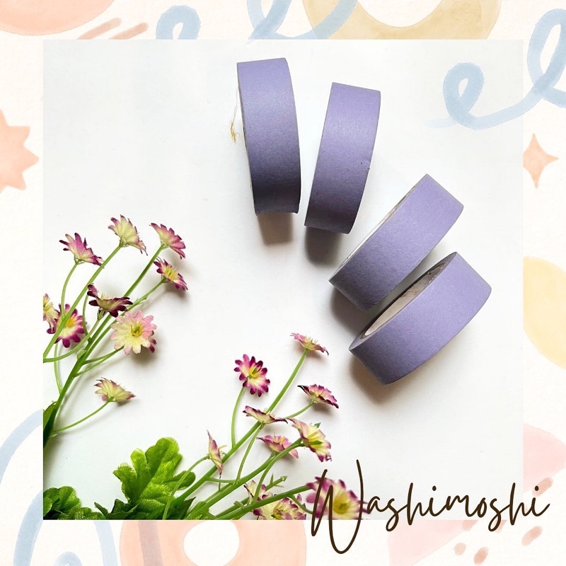 

Washimoshi Masking Washi Tape Plain Purple Design