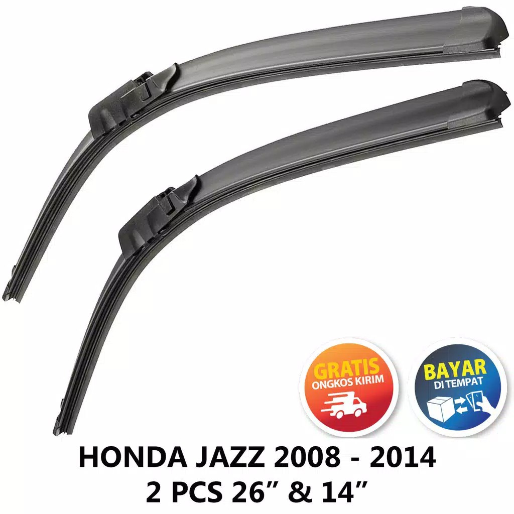 (COD) PROMO Wiper Mobil Frameless Honda Jazz 2008-2014 . Wiper Jazz 2008-2014 . Wiper Honda Jazz 200