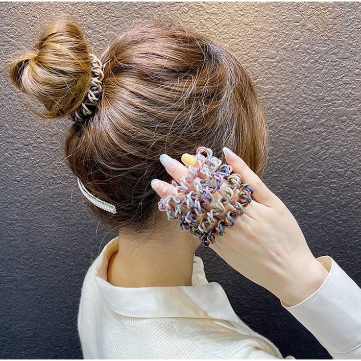 Ikat Rambut Ponytail Bahan Plastik Gaya Retro Korea Untuk Wanita J133