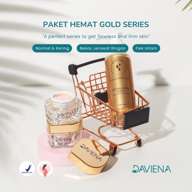 DAVIENA SKINCARE PAKET HEMAT GOLD SERIES|OFFICIAL STORE|DAVIENASKINCARE|DAVIENA