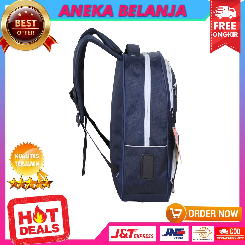 Ready Stock Backpack Pria Rexsove Navy Imitasi Hitam Casual Gaul Keren Tas Sekolah Kuliah Ekonomis