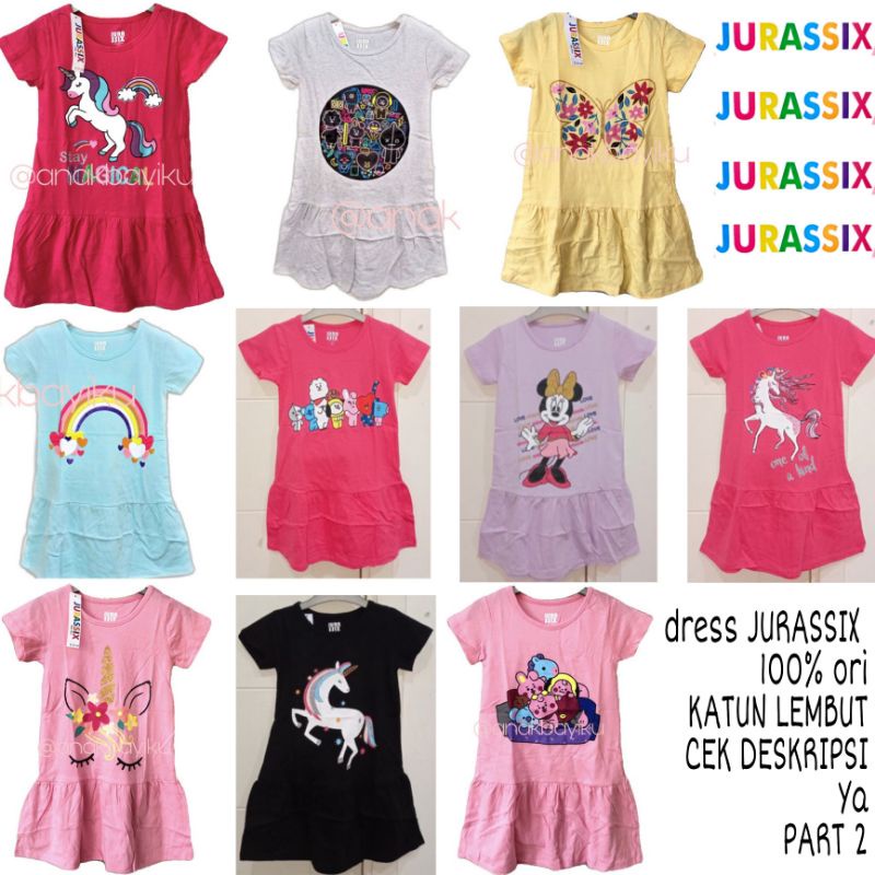 Pakaian Anak Dress Anak Perempuan Jurassix Jurasix Jurasixx bukan Dress Anak Smilee part 2 usia 3 4 