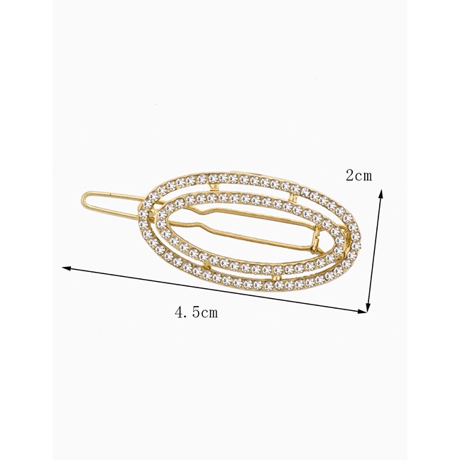 LRC Jepit Rambut Fashion Alloy Diamond Oval Hair Clip F42576