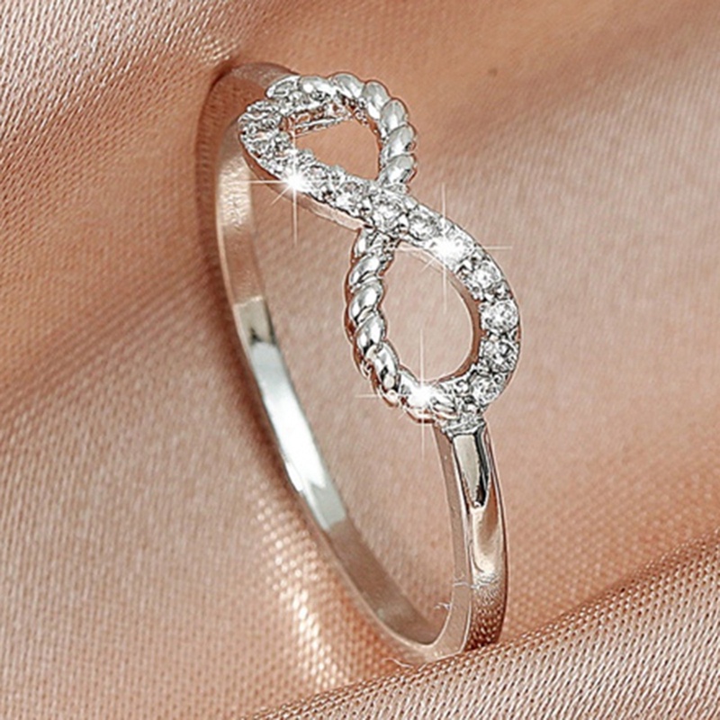 Cincin Pernikahan Bahan Sterling Silver 925 Plating Gold 18k Desain Hati Ganda Hias Permata Untuk Wanita