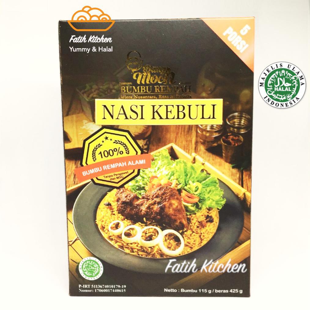 

{BISA COD} Bang Moch Nasi Kebuli (Beras Basmati dan Bumbu) Bumbu Basah - Halal MUI DISKON [Kode