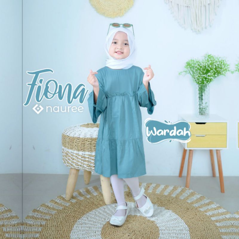 Nauree - Fiona Dress Anak Perempuan Bahan Rayon Twill Warna Wardah Ukuran S M Tidak Menerawang Tekstur Licin Halus Lembut Untuk Umur 1 2 3 4 5 6 Tahun Lengan Panjang Soft Premium Lembut Adem Dingin Nyaman