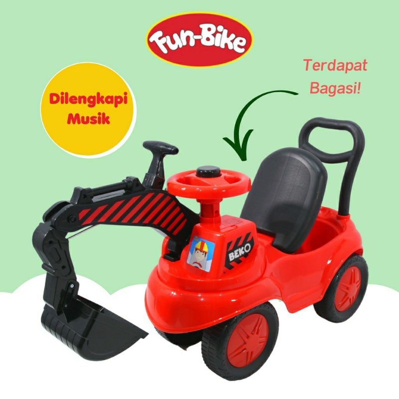 FUNBIKE FUN BIKE BEKO EXCAVATOR MAINAN MOBIL DORONG TRUK KERUK PASIR