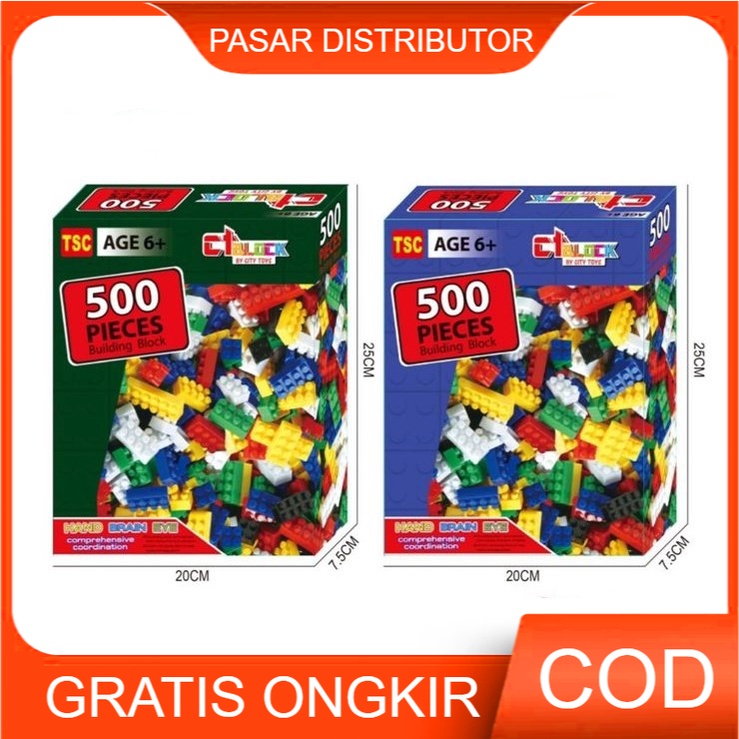 Mainan Anak BALOK SUSUN 500 PCS Mainan Edukasi Mainan Balok Susun Isi 500pcs Building Block Balok Susun