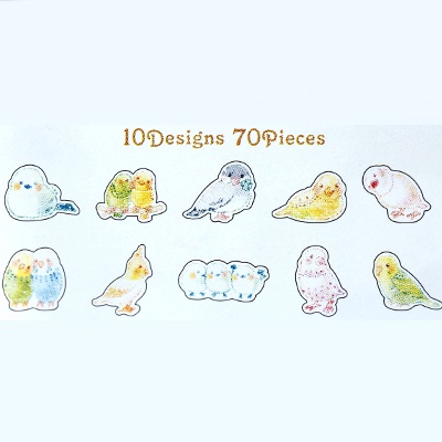 70pcs Stiker Kartun Hewan Warna-Warni Gaya Jepang Untuk Dekorasi Buku Diary-#3（70 Pcs / Pack）