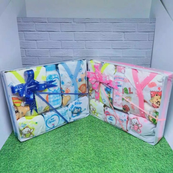 COD KADO BAYI BARU LAHIR PAKET LAHIRAN PERLENGKAPAN BAYI DENGAN 1 SET BAJU - pink