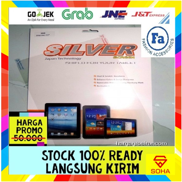 Silver Ipad Pro 11 Inch 2018 2020 Anti Gores Bahan Plastik Clear Bening / Glare Anti Minyak