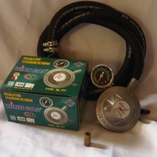 Regulator Matic BIOSAVE WINN GAS SL 777 Manometer Selang Gas LPG 500 PSI GASCOMP
