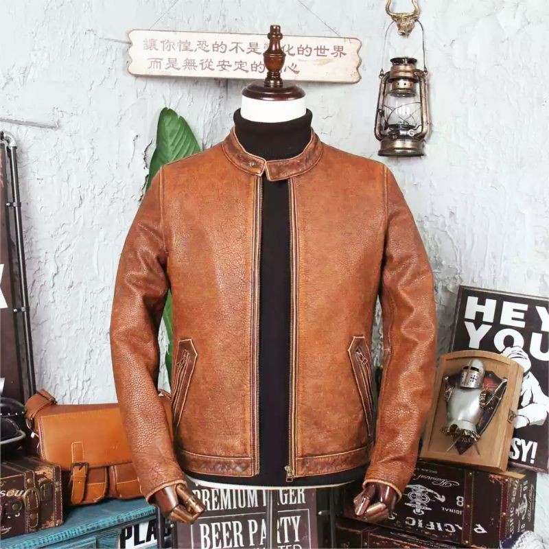 jaket kulit asli domba spinil super premium model vintage