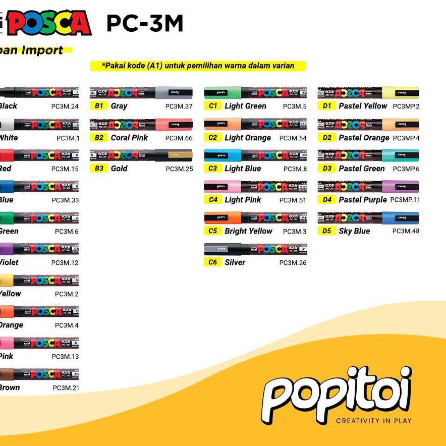 

3.3 MALL UNI POSCA PC-3M Paint Marker (Fine Point) Spidol warna warni PC 3M PC3M