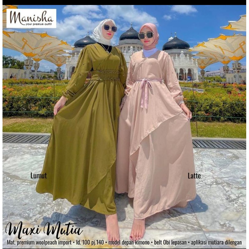 Gamis kimono wanita Terbaru Maxy Mutia By Manisha