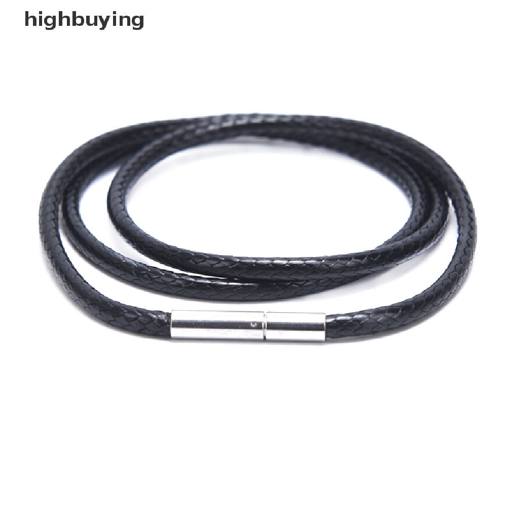 Hbid Kalung Choker Bahan Kulit Warna Hitam Dengan Gesper Stainless Steel