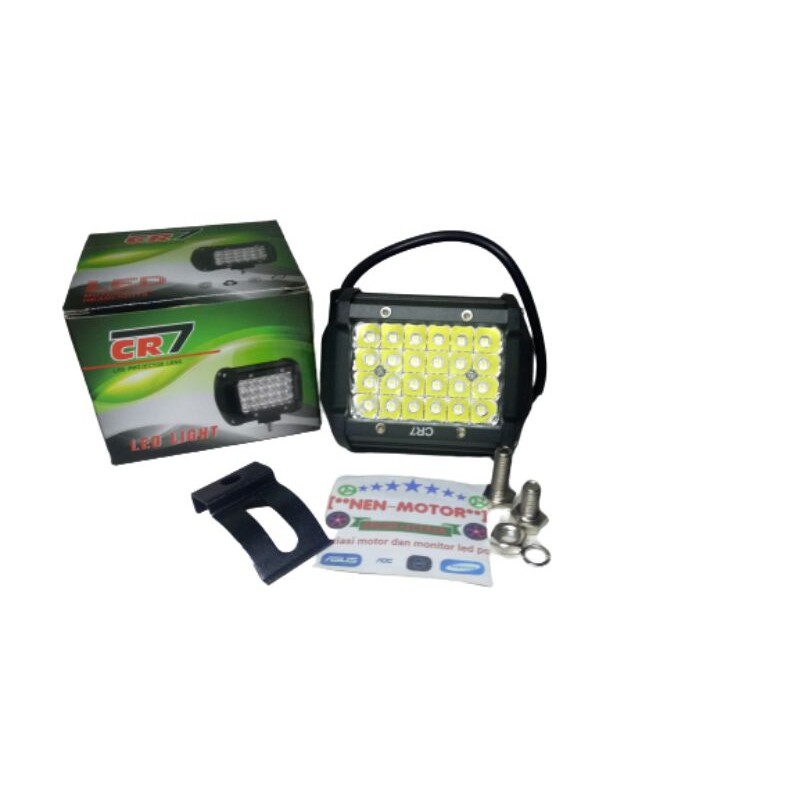 Lampu led tembak sorot mobil motor led cwl 24 mata merek cr7.