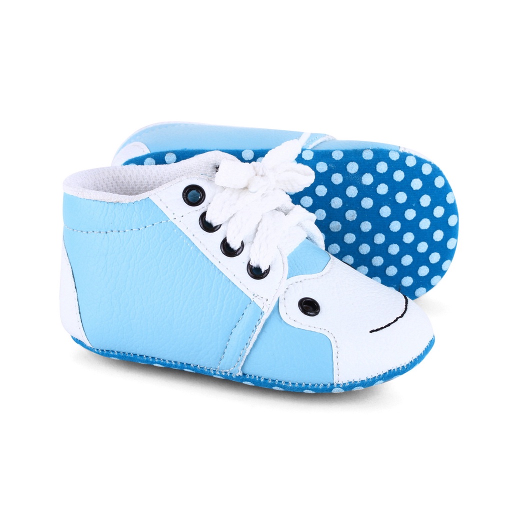 Sepatu Prewalker Anak Lucu Karakter Usia 0-9 Bulan PWKS Biru