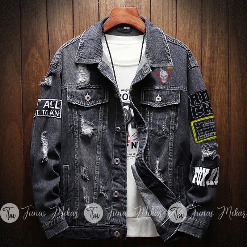 JAKET JEANS HIP HOP / JAKET SOBEK THE RDCK MMH SUPER PREMIUM