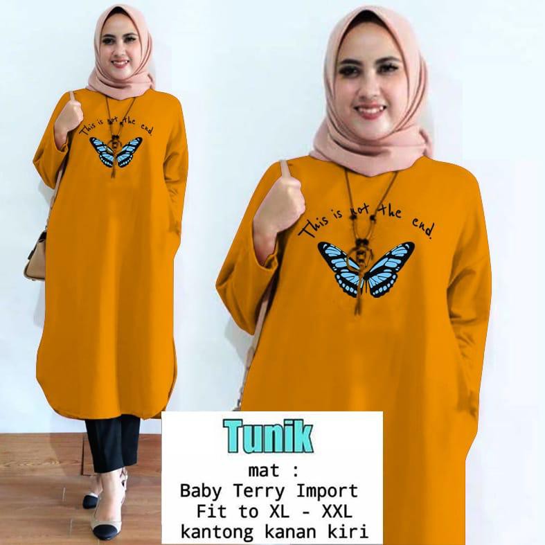 TUNIK BUTTER FLY / TUNIK MAMACHI / TUNIK POLOS/ TUNIK CEWEK / TUNIK PANJANG / TUNIK MUSLIM