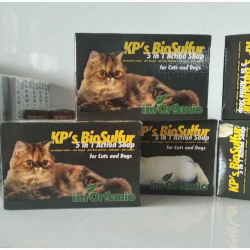 im organic kp bio sulfur sabun shampo kucing anjing 5 in 1 action soab