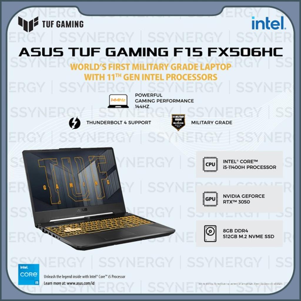 ASUS TUF F15 FX506HC-I535B6G-O i5-11400H RTX 3050 8GB 512GB 144Hz W10