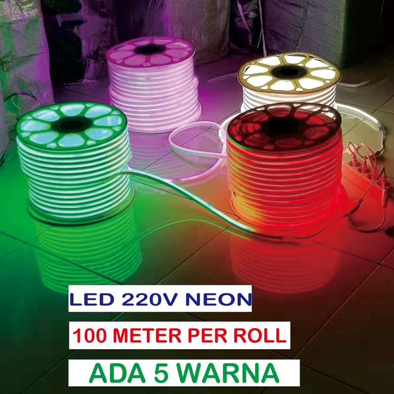 4 METER LAMPU LED STRIP NEON LED 220V IP68 MODEL SELANG WATERPROOF LAMPU SELANG LED LAMPU LED NATAL