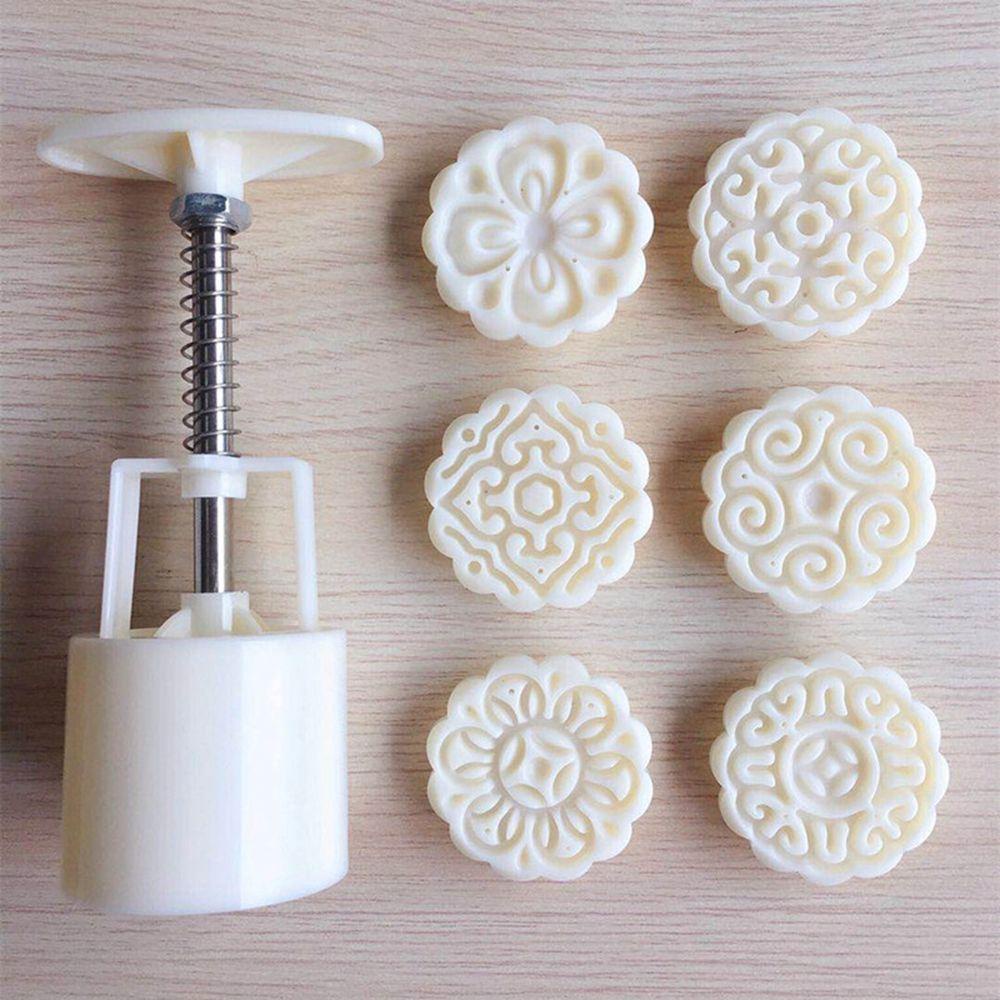 【 ELEGANT 】 Cetakan Kue Bulan Bentuk Bunga 50g Plunger Kue Alat Pastry Gadget Dapur Mooncake Baking Cookie Press